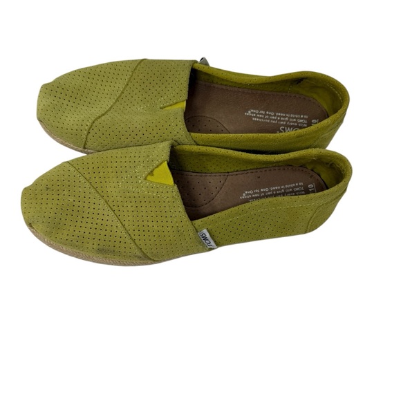TOMS Perforated Green Casual Slip-Ons - Picture 7 of 10